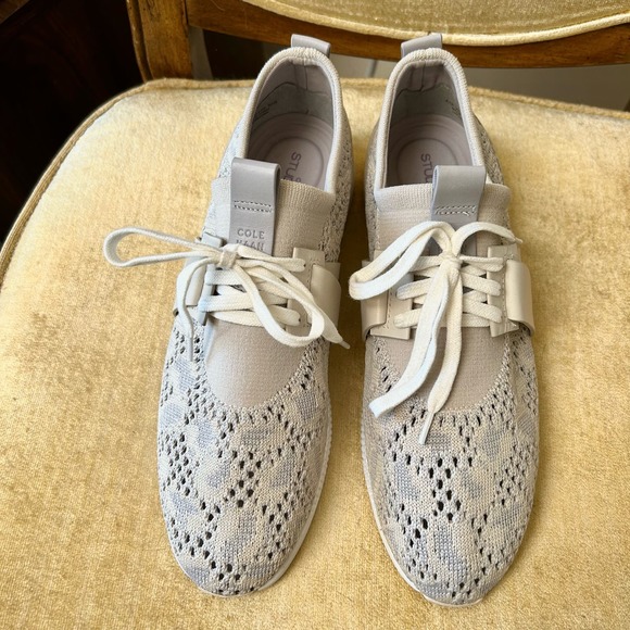 Cole Haan | Studiogrand Knit Sneakers in Rainy Day Silver Size 9.5 - Picture 2 of 5